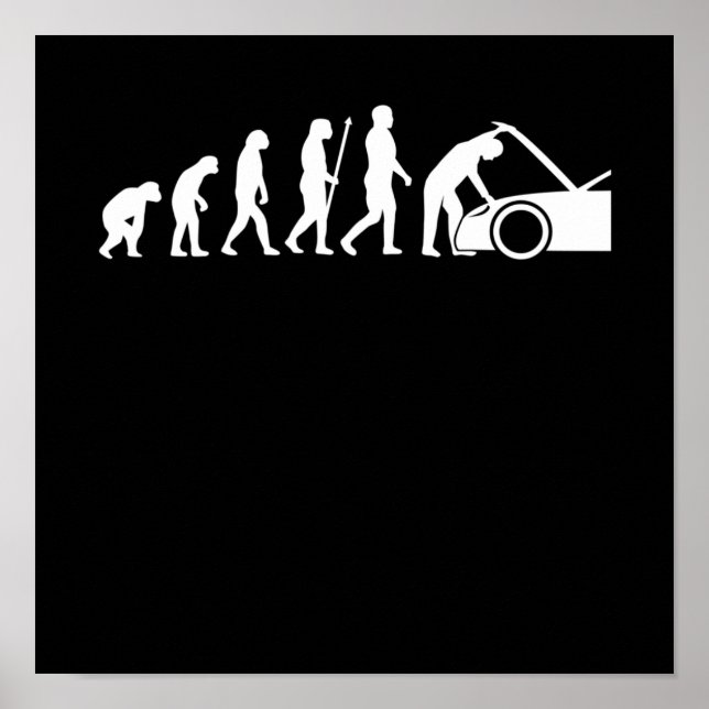 Poster Mécanique Évolution Voiture Auto Mécanique Travail (Devant)