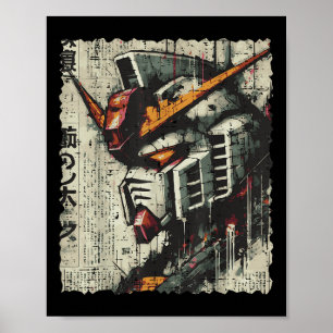 Poster Mécanique Japonaise Chef Robot Anime Art Vintage H