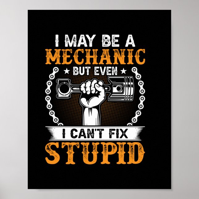 Poster Mécanique Je Suis Peut-Être Mécanique (Devant)