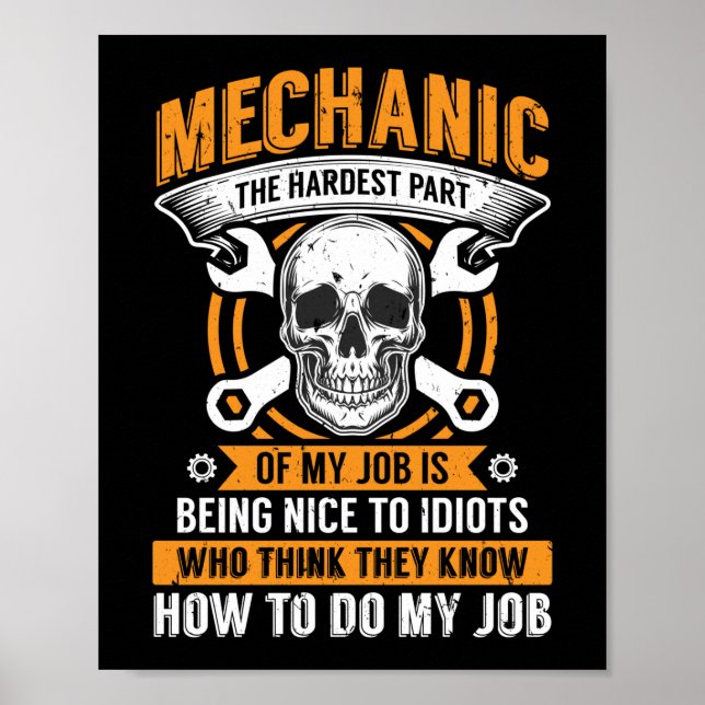 Poster Mécanique La Partie La Plus Difficile Idiots Mécan (Devant)