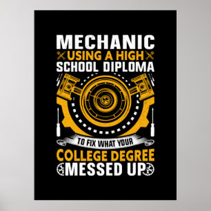Poster Mechanic Using A High School Diploma