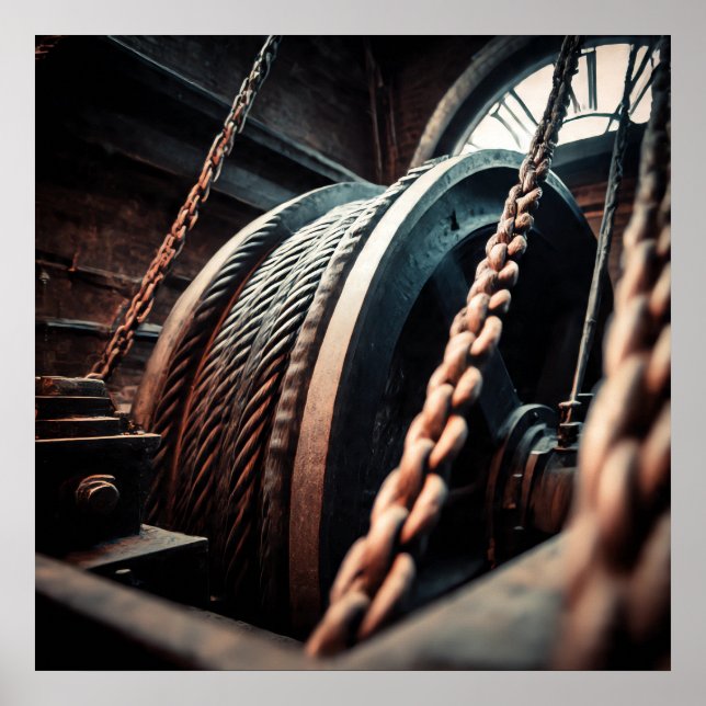 Poster Mechanical Power: Winding Drum and Drive Cable (Devant)