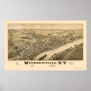Poster Mechanicville, NY Carte panoramique - 1885