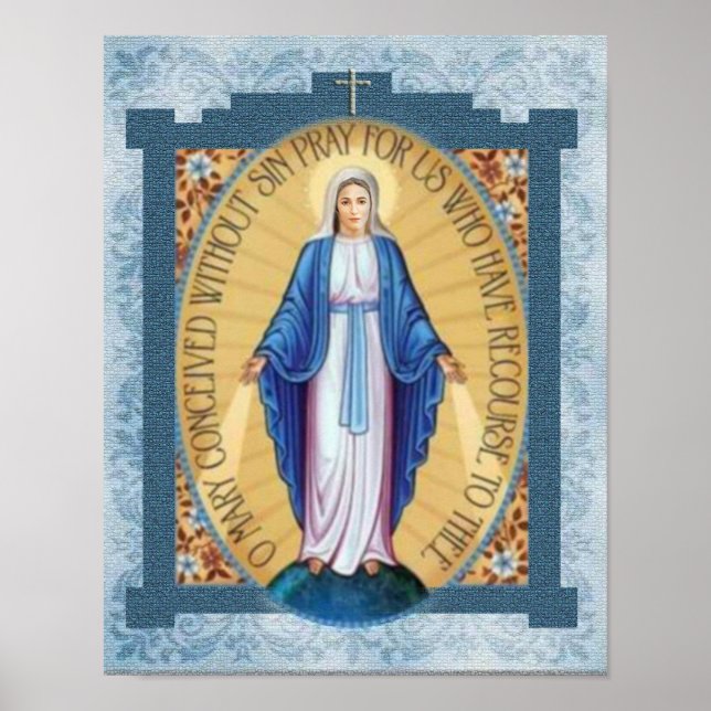 Poster Médaille Miraculeuse Image Dévotionnelle. (Devant)