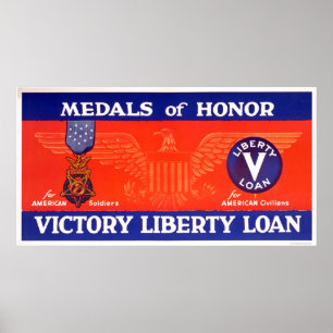 Poster Médailles d'honneur - prêt de liberté de victoire