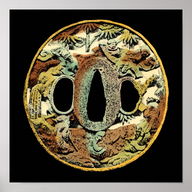 Poster Médaillon asiatique doré par Vision Studio (Devant)