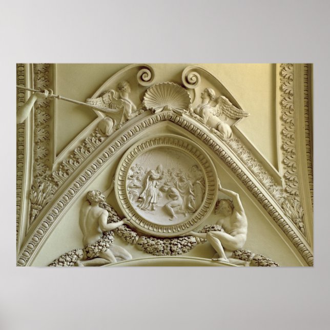 Poster Médaillon représentant le baptême de Constantin (Devant)