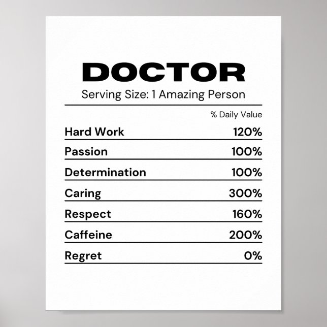 Poster Médecin Passionné Travail Déterminé (Devant)