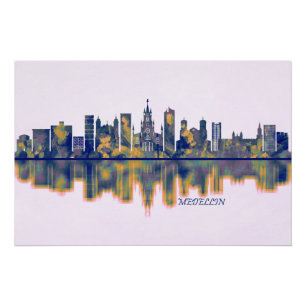 Poster Medellin Skyline
