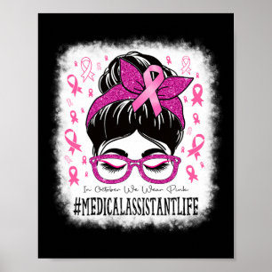 Poster Médicale Istant Messy Bun Femmes Cancer du Sein Co