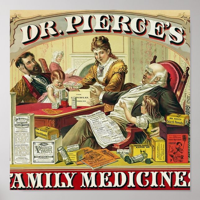 Poster Médicaments de famille du Dr Peirce. (Devant)