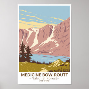 Poster Medicine Bow - Routt Forêt nationale Vintage
