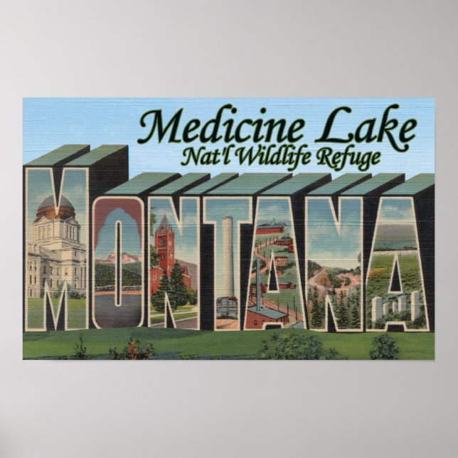 Poster Medicine Lake Nat'l Refuge, Montana (Devant)