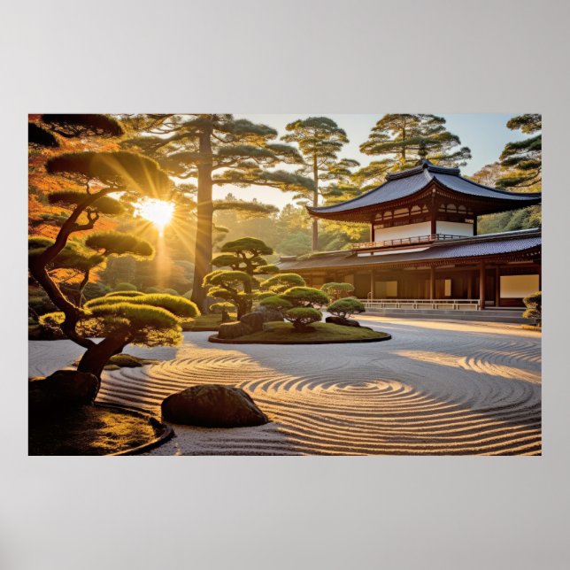 Poster Méditation de jardin Serene Tranquille Paix (Devant)