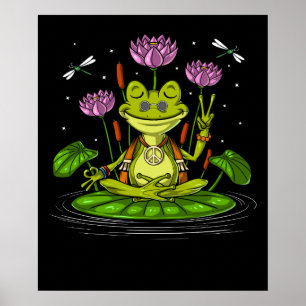 Poster Méditation de la grenouille hippie