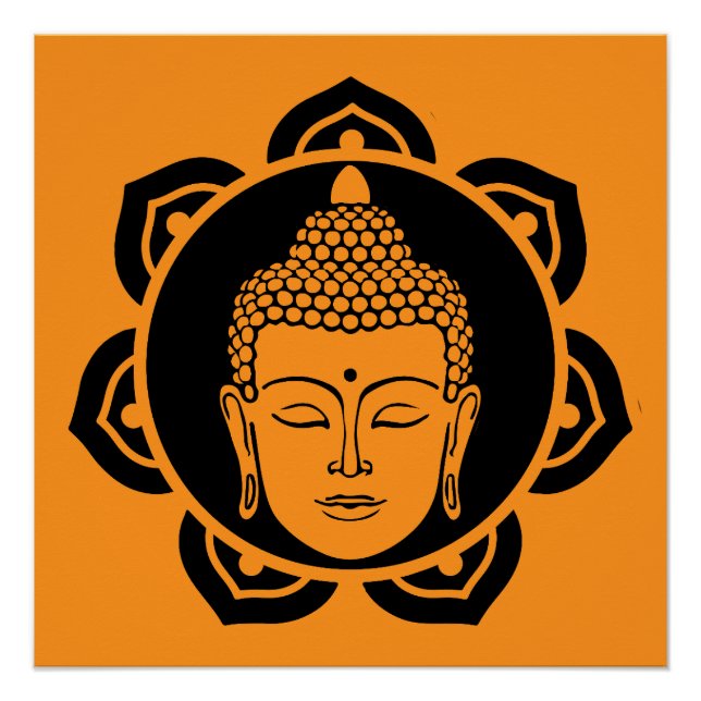 Poster Méditation de la tête de bouddha (Devant)