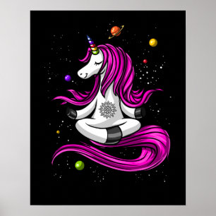 Poster Méditation de l'espace Zen Yoga de la licorne magi