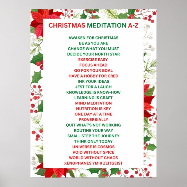 Poster Méditation de Noël a-z (Devant)