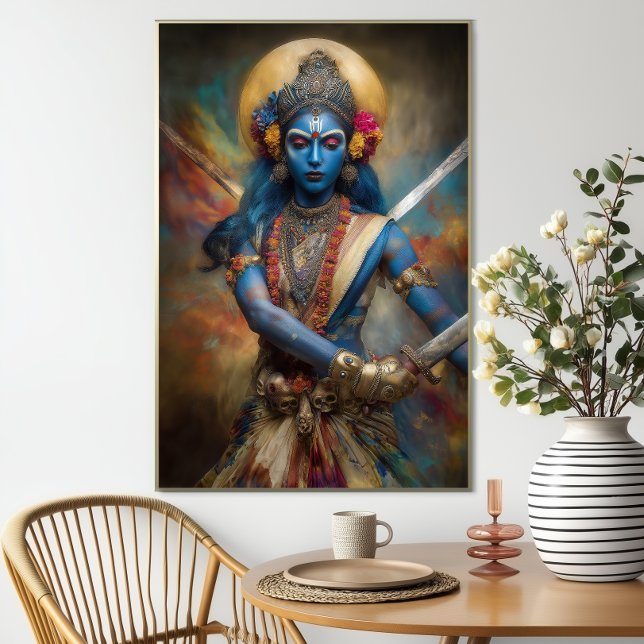 Poster Méditation du guerrier de Kali : Peinture de déess (Créateur téléchargé)