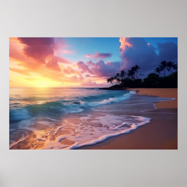 Poster Méditation du paysage marin Serene Tranquille (Devant)