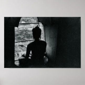 Poster Méditation Monochrome Bouddha Décor asiatique