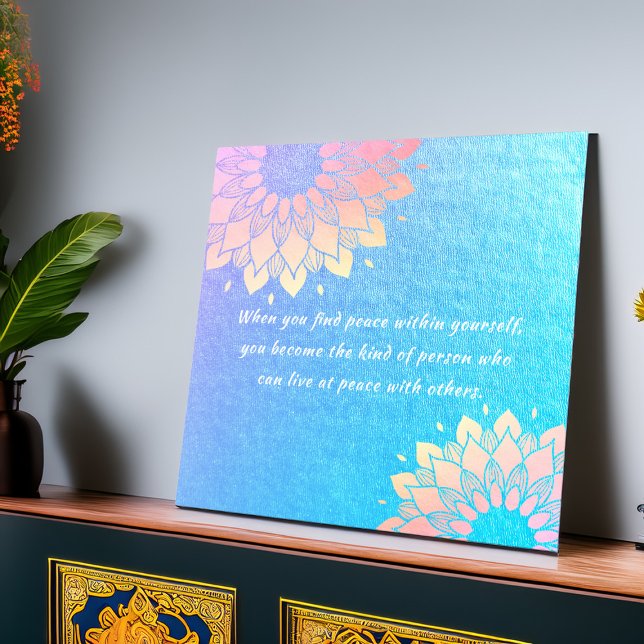 Poster Méditation Yoga Instructeur Blue Gold Mandala Cita (Créateur téléchargé)