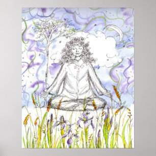 Poster Méditation Yoga Zen Fleurs d'Iris sauvages