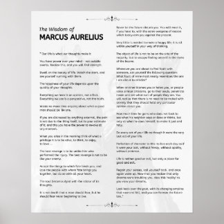 Poster Méditations stoïques de Marcus Aurelius. La sagess