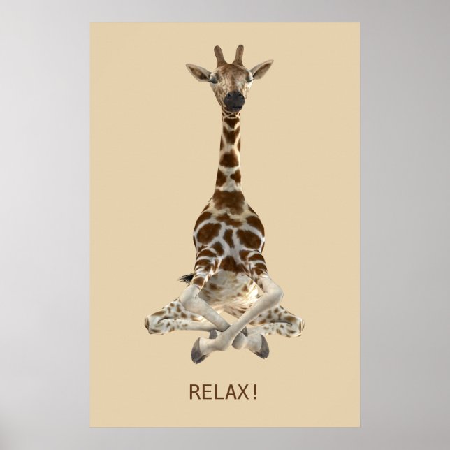 Poster Méditer la girafe (Devant)