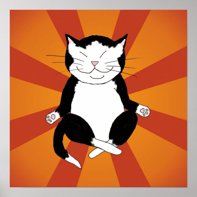 Poster Méditer l'affiche de Tuxedo Kitty (Devant)