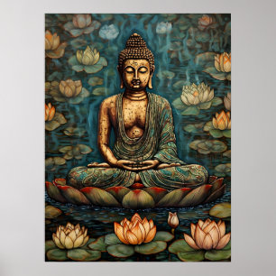 Poster Méditer l'art du Bouddha Gautam