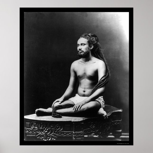 Poster Méditer le prêtre en Inde 1898 (Devant)