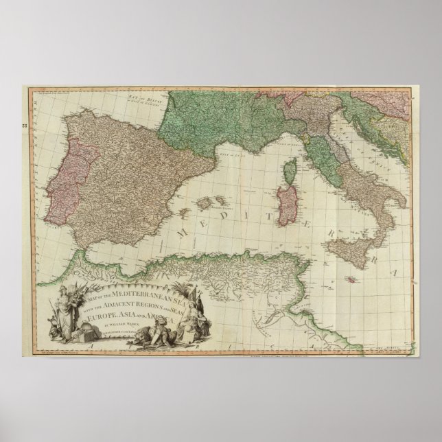 Poster Méditerranée Ouest (Devant)