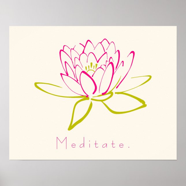 Poster Méditez. Fleur Lotus (Devant)
