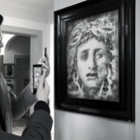 Medusa Portrait De Déesse Ancienne En Gris