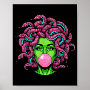Poster Medusa soufflant du bubble gum P Art Design de myt