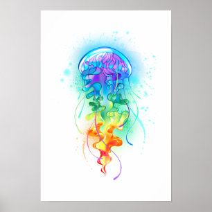 Poster Méduse arc-en-ciel