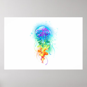 Poster Méduse arc-en-ciel