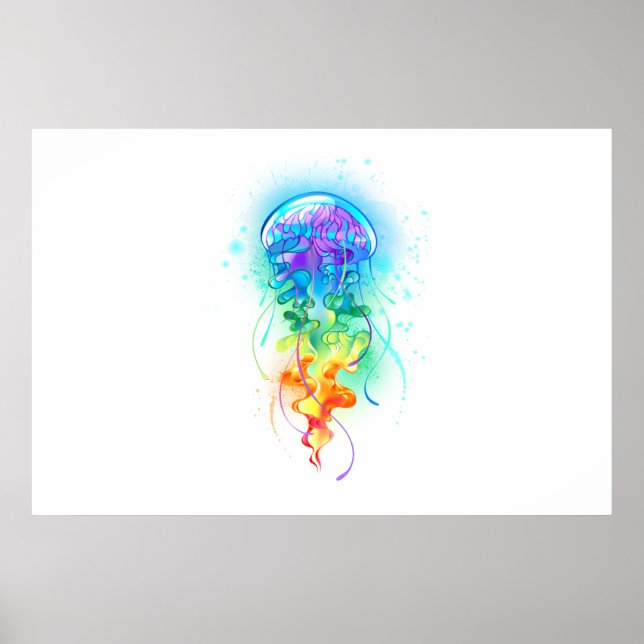 Poster Méduse arc-en-ciel (Devant)