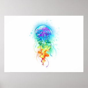 Poster Méduse arc-en-ciel