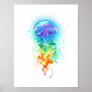 Poster Méduse arc-en-ciel