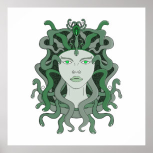 Poster Meduse Gorgo Serpent Gorgone Monstre Mythologie Gr