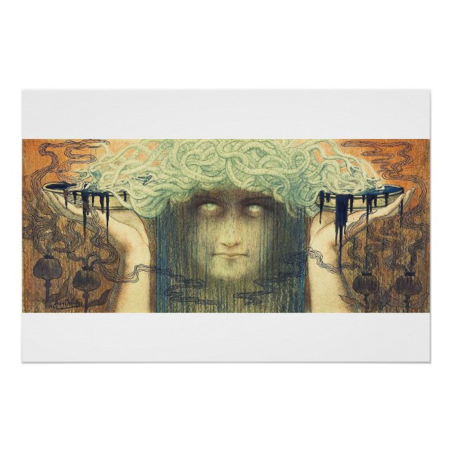 Poster Méduse par Jean Delville, 1893 (Devant)