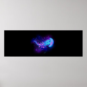 Poster Méduse vibrante couleur lumineuse
