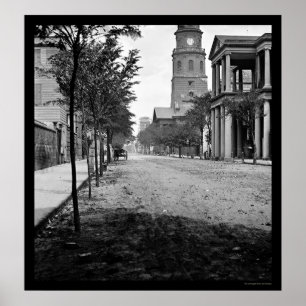 Poster Meeting Street à Charleston, SC 1865