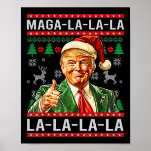 Poster Mega La La Donald Trump Potus 47 Mauvais Noël