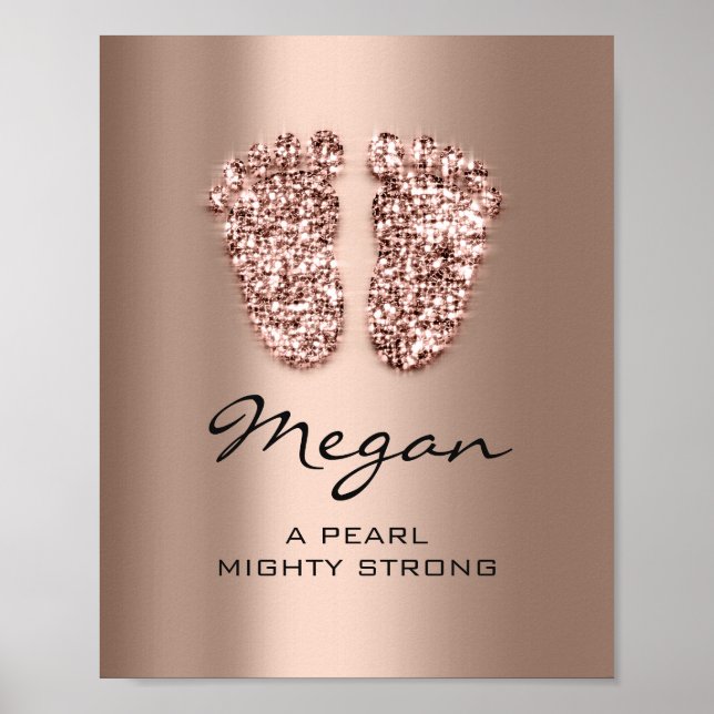 Poster Megan Name Signifiant Nouveau Chocolat Rose de pie (Devant)