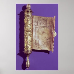 Poster Megillah dans un coque d'argent, Vienne, vers 1715