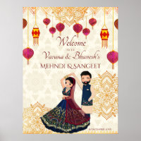 Mehndi & sangeet manadala et couple indien mignon