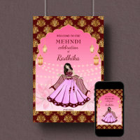 Mehndi signe de bienvenue dansant maroon de la mar